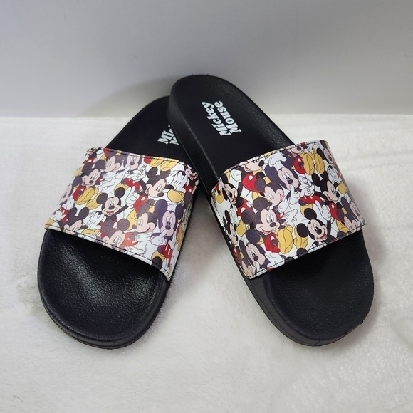DISNEY Mickey Mouse Graphic Slides Sandals Kids Size 2-3 Unisex - Picture 1 of 12